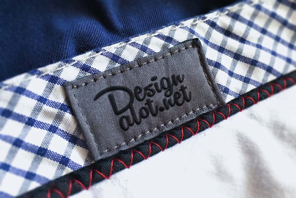 Realistic Embroidered Canvas Label Mockup