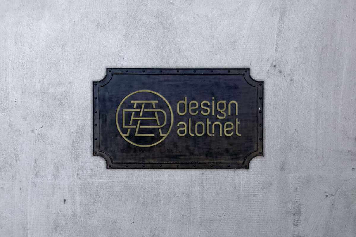 Metallic Sign Embossed Industrial Logo Mockup