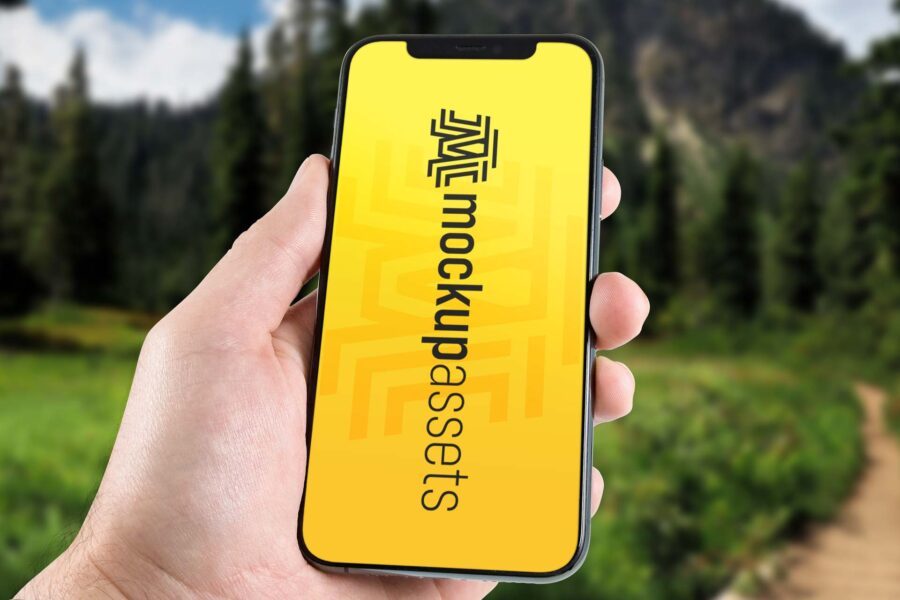 iPhone in Hand Mockup - 01