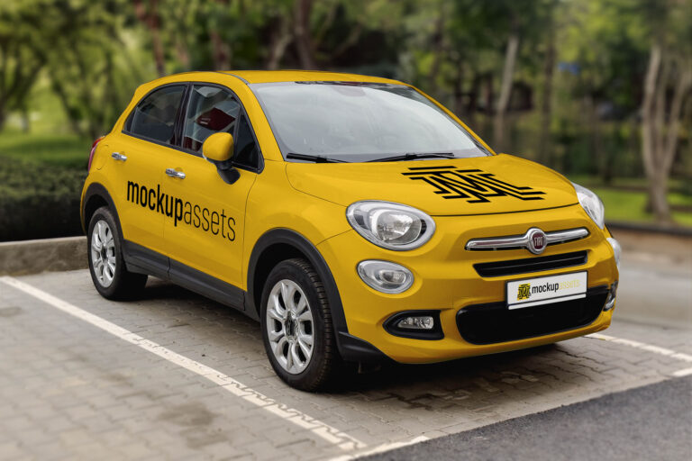 Realistic-SUV-Car-Mockup-Fiat-500x-Crossover-Yellow-Preview-