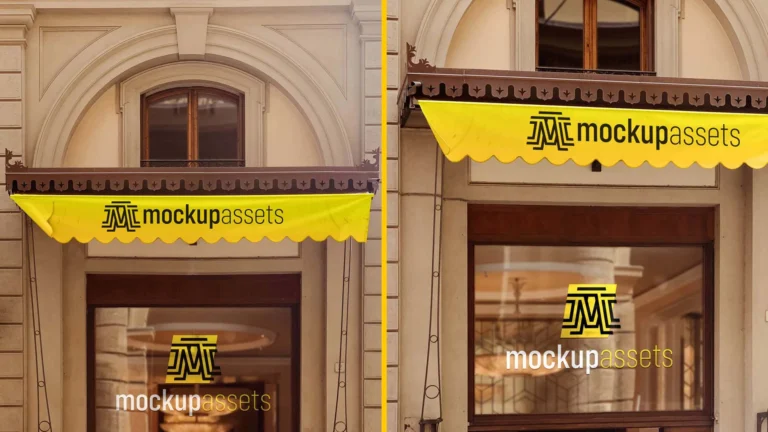 Retail brand identity kit storefront logo mockup